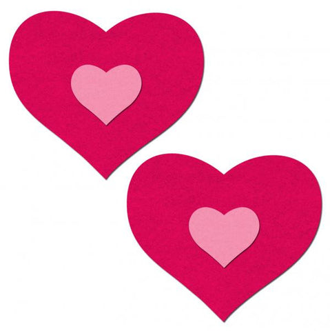Fuchsia Pink Sweety Heart Pasties O/S