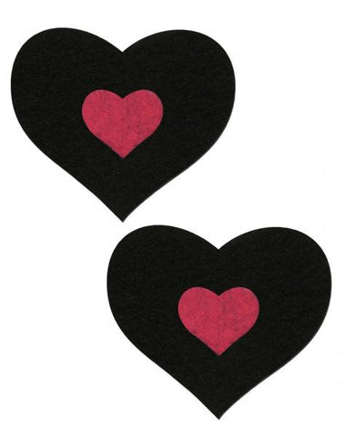 Pastease Black Pink Sweety Hearts Pasties O/S