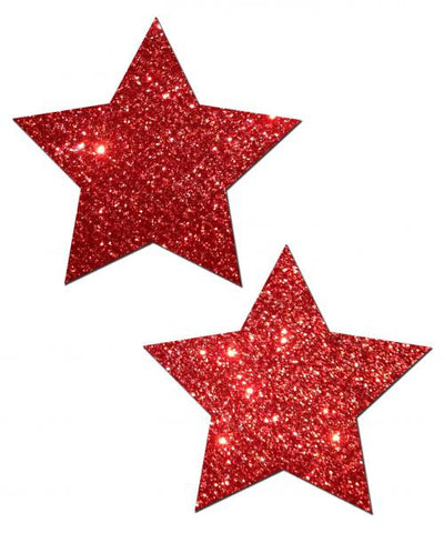 Pastease Red Glitter Star Pasties O/S