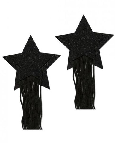 Pastease Black Sparkle Tassle Stars O/S