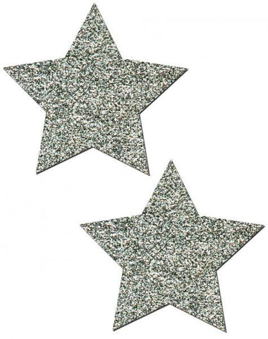 Pastease Silver Glitter Star Pasties O/S