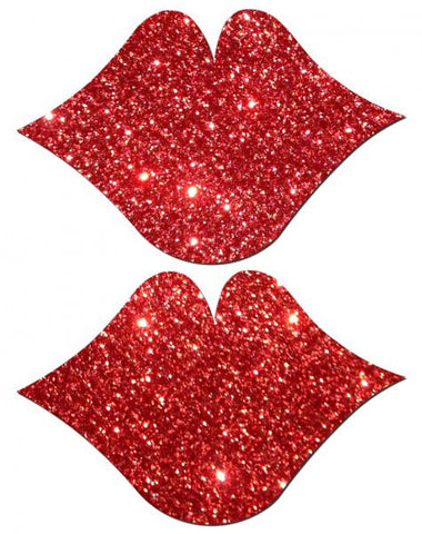 Pastease Red Glitter Lips Pasties O/S