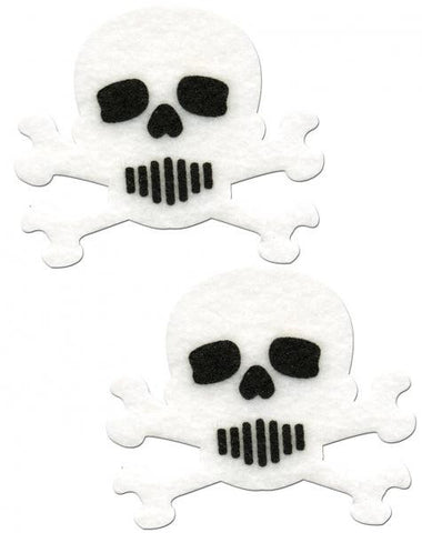Pastease White Skull Black Pasties O/S