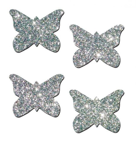 Pastease Petites Silver Glitter Butterfly O/S 2 Pack