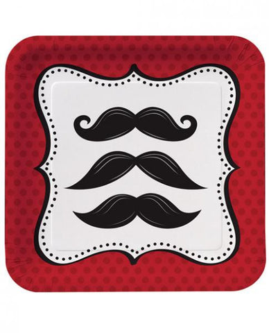 Mustache Madness 7&quot; Luncheon Plate 8 Pack