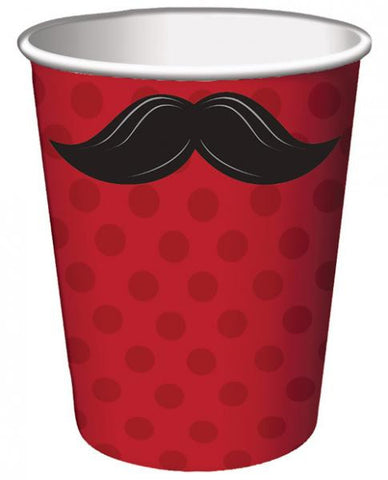 Mustache Madness Cups 8 Pack 9oz