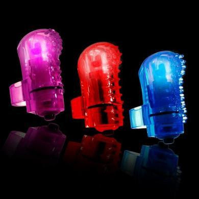 The FingO Glow - Finger-Fitting Light-Up Mini Massager - Blue