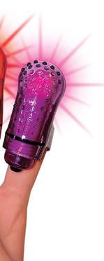 The FingO Glow - Finger-Fitting Light-Up Mini Massager - Purple