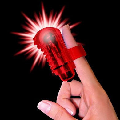 The FingO Glow - Finger-Fitting Light-Up Mini Massager - Red