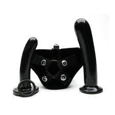 Bend Over Intermediate Vibrating Harness Black