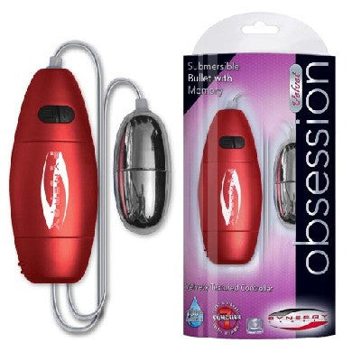 Obsession velvet bullet w/memory - 7 function red