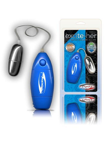 Excite Her Silver Bullet Vibrator Pastel Blue Control