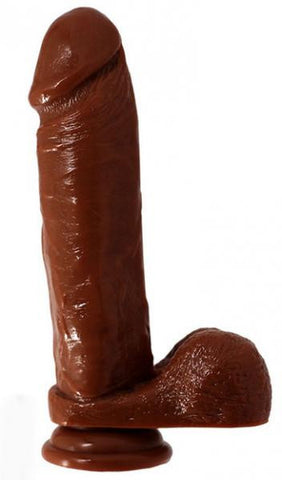 Blush Hard Steel 9inch Cock Brown Dildo