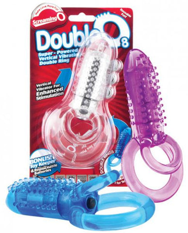 Double O 8 Vibrating Double Cock Ring