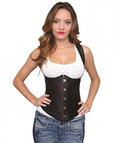 Halter Underbust Corset Steel Busks Closure Black 2-4