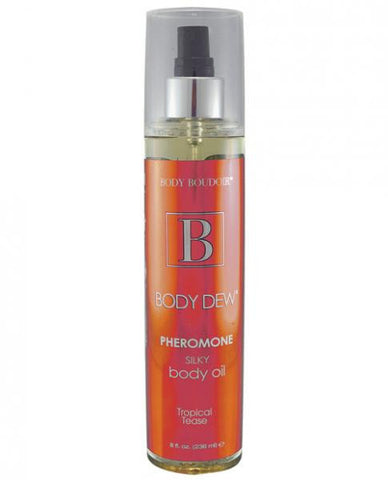 Body Dew Silky Body Oil w/Pheromones Mist Bottle - 8 oz Tropical Tease