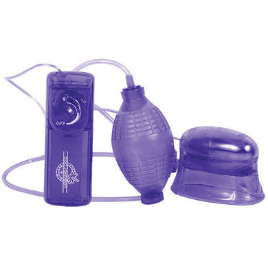 Pucker-Up Vibrating Vaginal &amp; Clitoral Pump - Purple