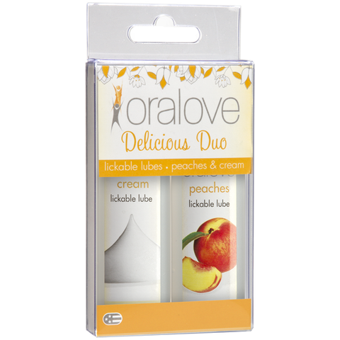 Oralove Delicious Duo Flavored Lube - Peaches &amp; Cream
