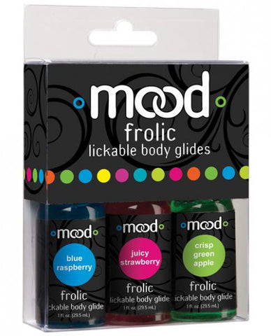 Mood Frolic Lickable Body Glides 3 Pack 1oz Each