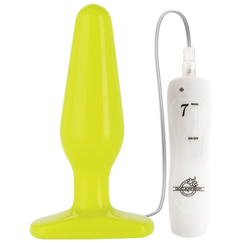 Glo Thick Vibrating Anal Plug Yellow
