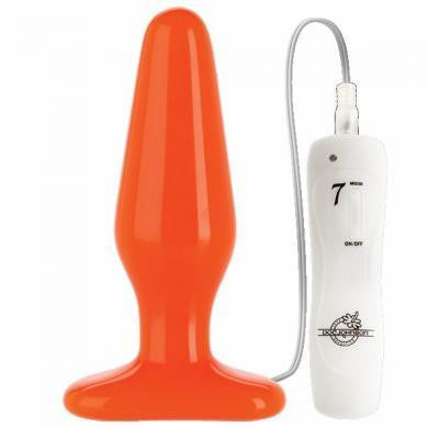 Glo vibrating thick anal plug - orange