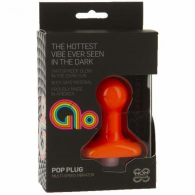 Glo vibrating pop plug - orange