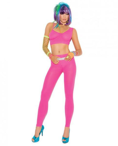 Opaque Cami Leggings Neon Pink O/S