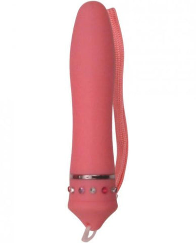 Jeweliscious rhinestone mini vibe w/strap - pink