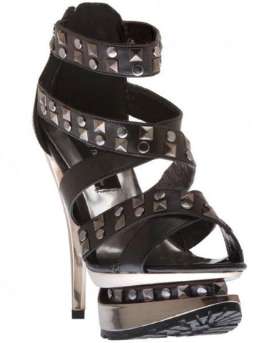 Highest Heel Rockin&#039; 5&quot; Stiletto w/Studs Black Eight