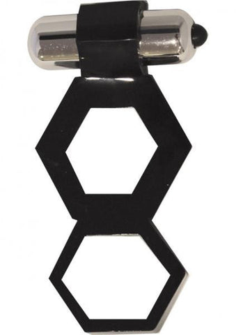 Lug Nutz Dual C*ck &amp; Ball Ring Power Bullet Black