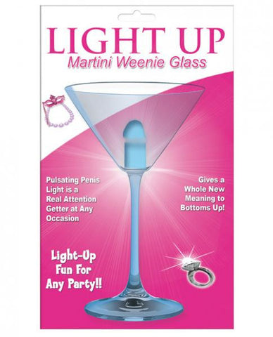 Light Up Martini Weenie Glass Blue