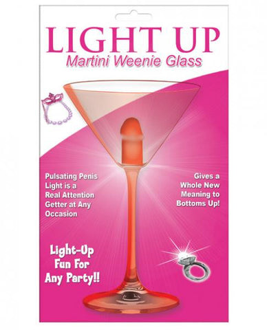 Light Up Martini Weenie Glass Red