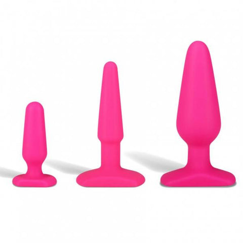 All About Anal Silicone Anal Training Kit Hot Pink