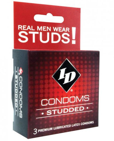 ID Studded Condom 3 Pack Latex Condoms