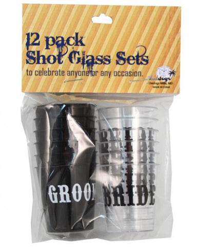 Bride/Groom Shot Glass Set 12 Pack