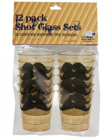 Mustache Shot Glass 12 Pack