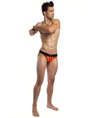 Bodyflex Mesh Jock Strap Red Yellow Small