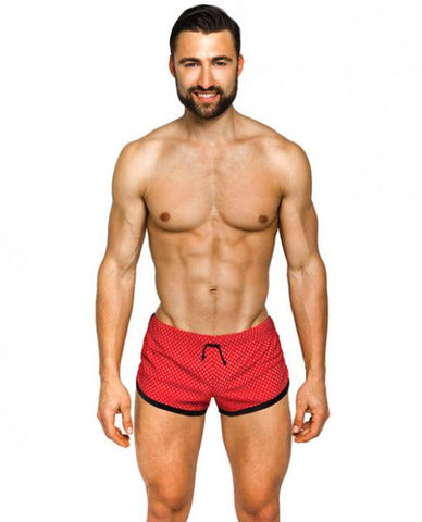 Jack Adams Air Mesh Track Short Red/black Md