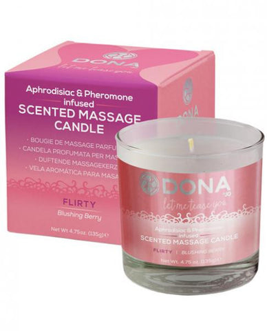 Dona Scented Massage Candle Flirty Blushing Berry 4.75oz