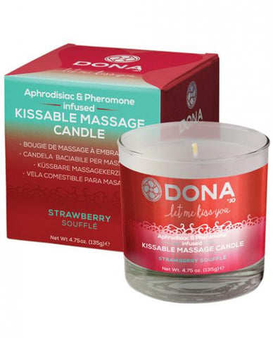 Dona Kissable Massage Candle Stawberry Souffle 4.75oz
