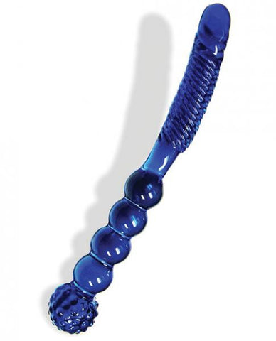 Joyful Blue Swirl Glass Wand Massager