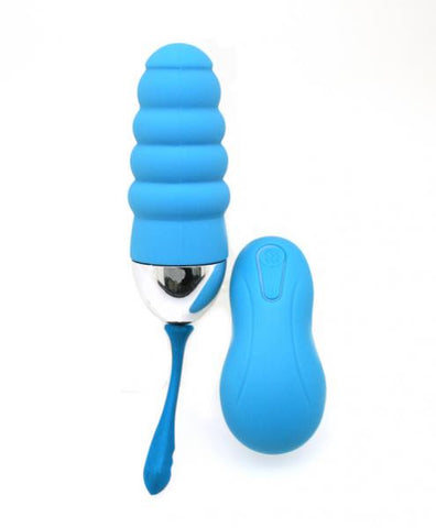Twistty Wireless Contour Egg Vibrator Blue
