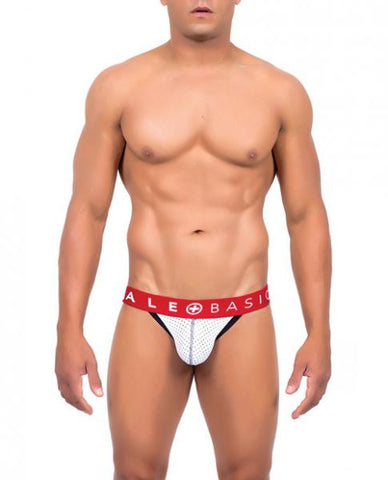 Male Basics Spot Jock White Small