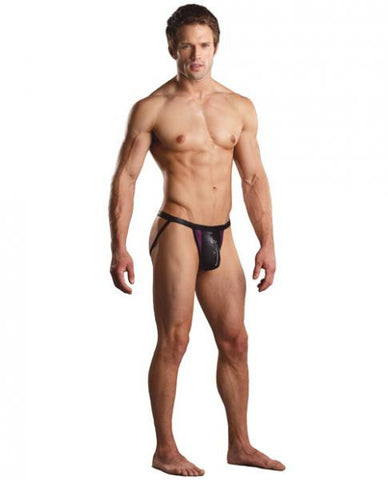 Color Block Cire Zipper Jock Wine/Black L/XL