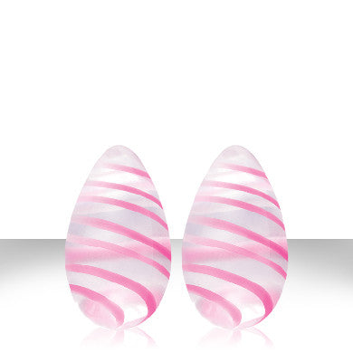 Crystal Premium Glass Eggs - Pink Strips