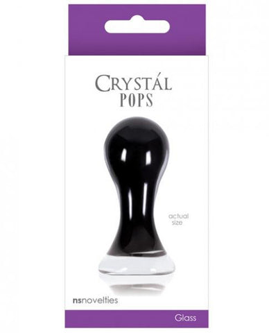 Crystal Pops Small Black Glass Plug