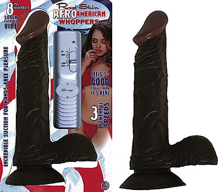 Real skin afro american whoppers 8in vibe w/balls