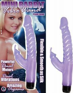Pearlshine mini rabbit vibro wand - purple