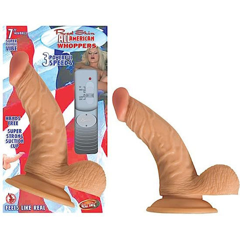 All American Whopper 7&quot; Dildo with Balls Vibe
