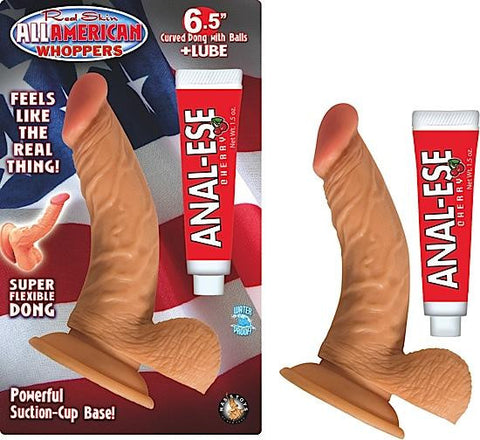 All American Whoppers 6&quot; Curved Flesh Balls &amp; Lube